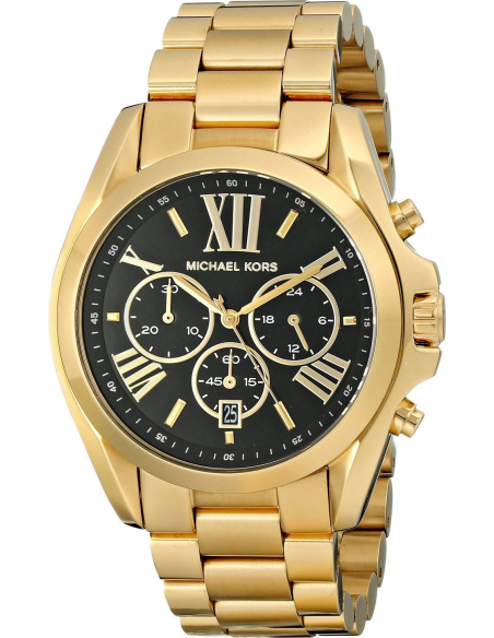 Chic Time | Montre Michael Kors Bradshaw MK5739 Bracelet acier doré et cadran noir | Prix : 83,70 €