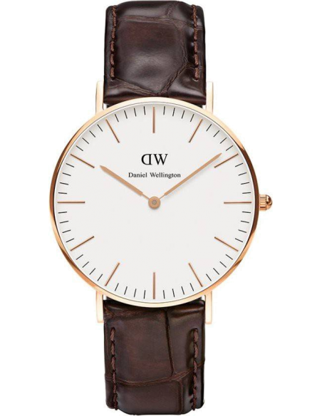 Chic Time | Montre Daniel Wellington Classic York DW00100038 Bracelet cuir marron | Prix : 84,50 €