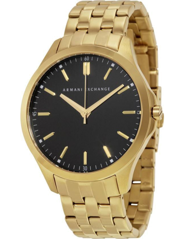 Armani black and gold mens watch discount