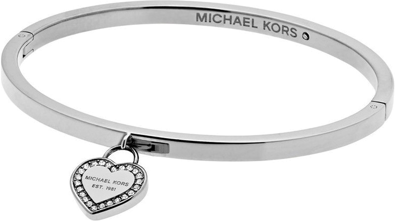 Michael Kors MKJ5038040 Logo Silver-tone Bangle Women's Bracelet at...