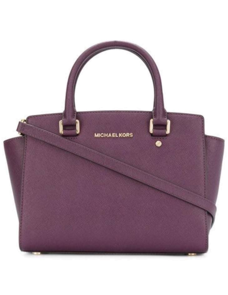 Chic Time | Sac à main Michael Kors Selma Sacoche cuir saffiano violet | Buy at best price