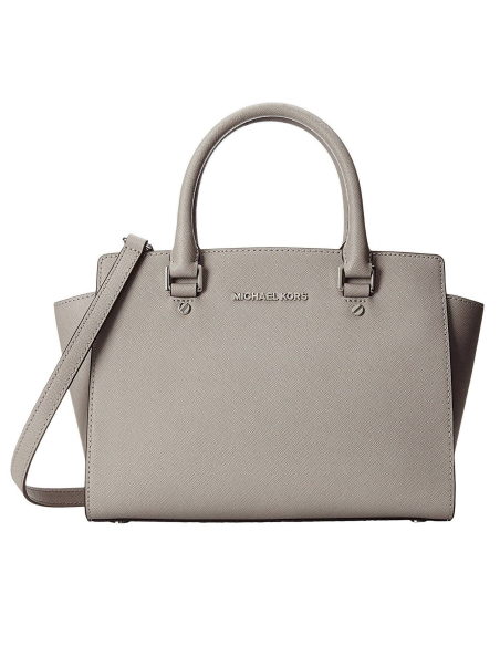 Chic Time | Sac Г  main Michael Kors Selma Sacoche cuir saffiano gris perle | Prix : 350,00В в‚¬