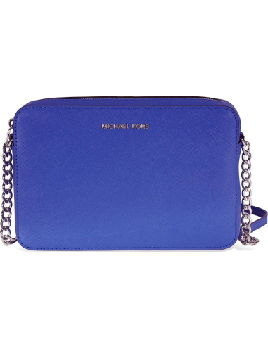 Sac à bandoulière Michael Kors Jet Set en cuir bleu Saffiano Sac à bandoulière Michael Kors Jet Set en cuir bleu Saffiano