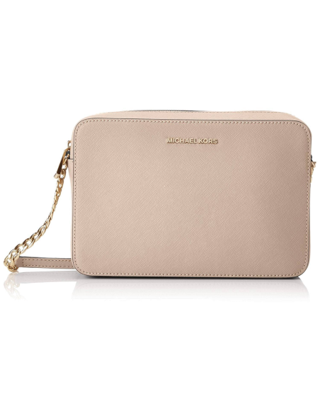 Chic Time | Sac à bandoulière Michael Kors Jet Set en cuir beige Saffiano | Buy at best price