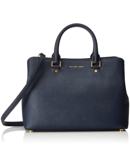 Chic Time | Sac à main grand Michael Kors Savannah en cuir bleu Saffiano | Buy at best price