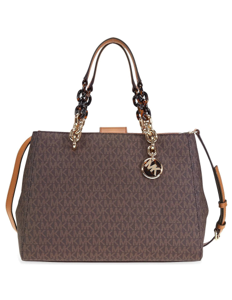 Chic Time | Sac à main Michael Kors Cynthia avec logo en cuir brun | Buy at best price