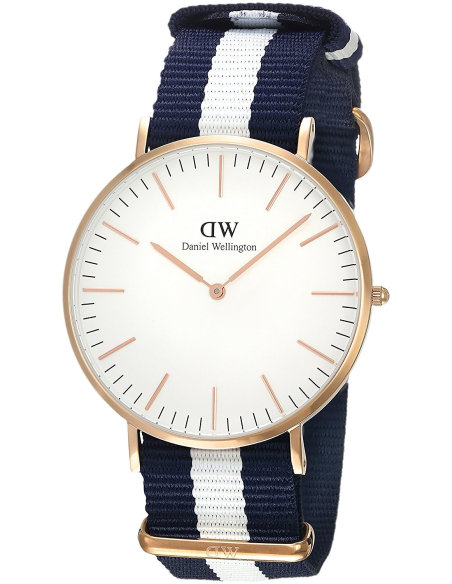 Chic Time | Montre Daniel Wellington Classic Glasgow DW00100004 Bracelet nato bleu et blanc  | Prix : 79,50 €