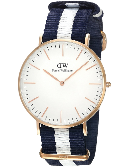 Chic Time | Montre Daniel Wellington Classic Glasgow DW00100004 Bracelet nato bleu et blanc | Prix : 159,00 €