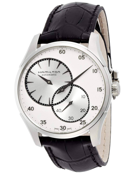 Chic Time | Montre Hamilton H42615753 Jazzmaster Regulator Automatique cadran blanc et gris bracelet cuir noir | Prix : 1,04...