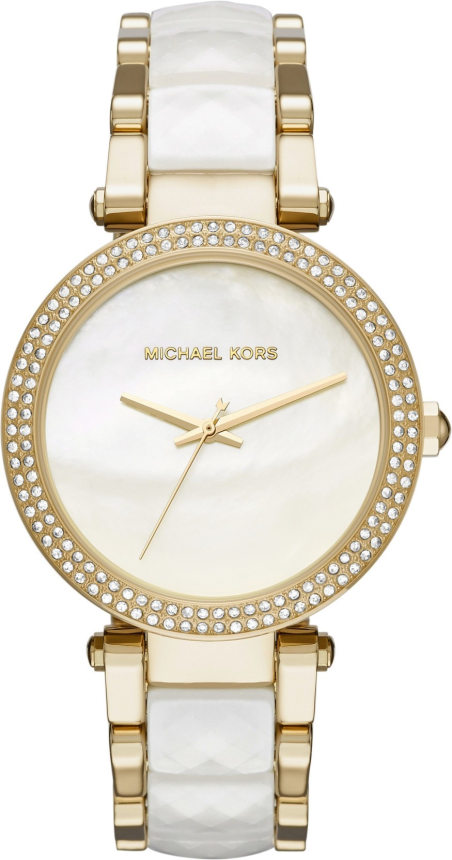 Chic Time | Montre Michael Kors Parker MK6400 bicolore dorée et blanc avec cadran nacre | Prix : 167,40 €