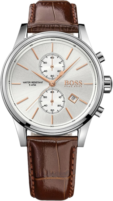 Chic Time | Montre Homme Hugo Boss 1513280 cadran gris bracelet cuir marron | Prix : 209,30 €