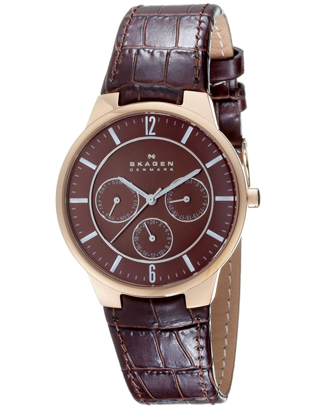 Montre Homme Skagen Klassik 331XLRLD bracelet en cuir marron Ach