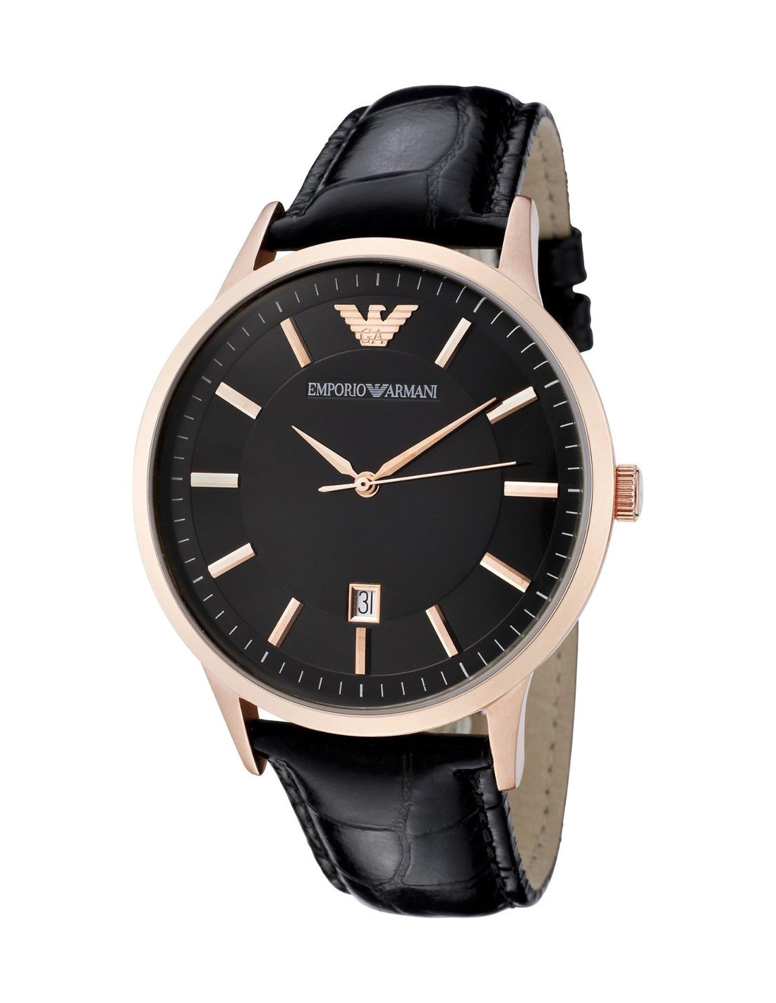 Emporio armani black and gold 2025 watch