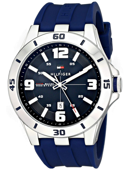 Chic Time | Tommy Hilfiger Drew 1791062 Bleue silicone men's watch | Buy at best price