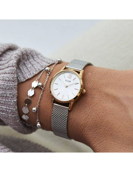 Chic Time | Montre Cluse La Vedette Mesh Rose Gold/ Silver CL50024 | Prix : 67,46 €