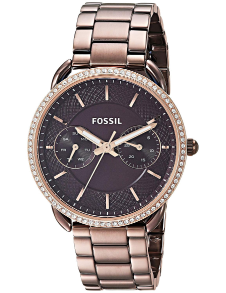 Chic Time | Fossil Tailor Women's Watch in Brown Steel Dial Decorated with Brilliants | Buy at best price