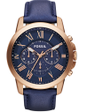 Chic Time | Montre Homme Fossil Grant FS4835 bracelet cuir bleu | Prix : 84,50 €