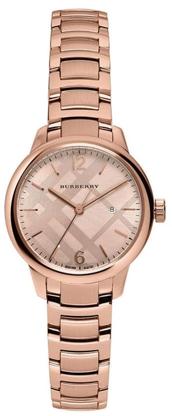 Chic Time | Women's watch Burberry BU10116 round 32mm in pink gold steel | Buy at best price