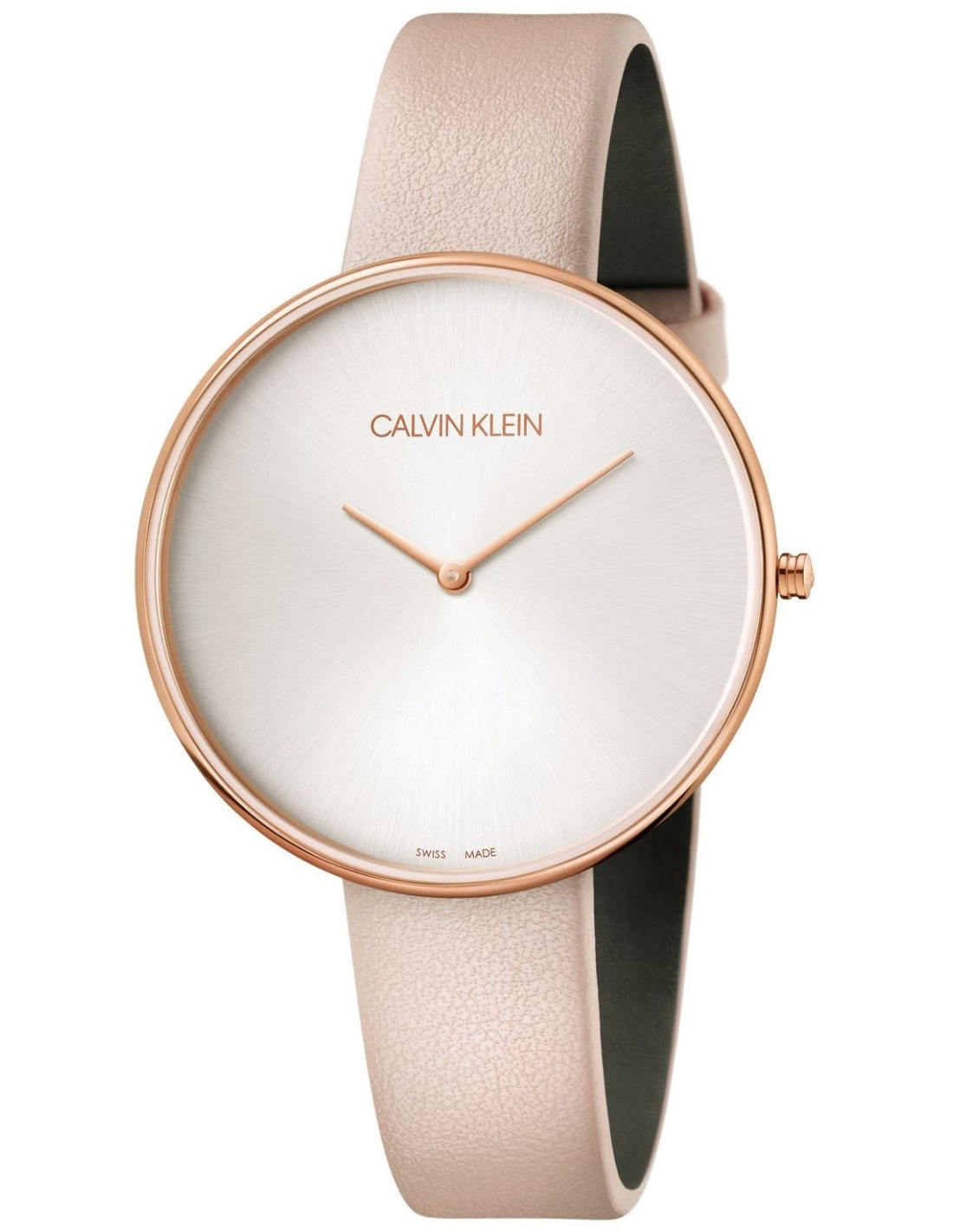 Montre Femme Calvin Klein Full Moon K8Y236Z6 bracelet cuir rose