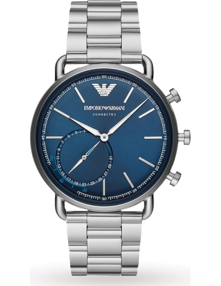 Chic Time | Montre Homme Emporio Armani Connected ART3028 Hybrid Smartwatch avec bracelet en acier à trois mailles | Prix : ...