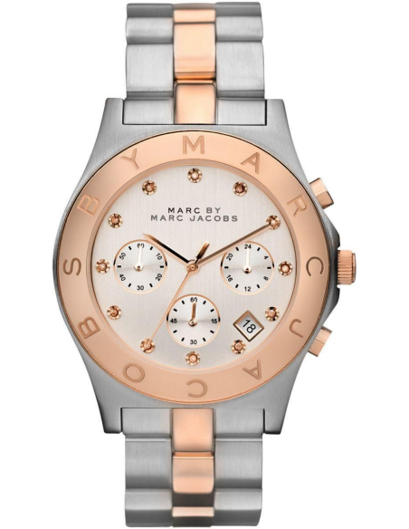 Chic Time | Montre Femme Marc By Marc Jacobs Blade MBM3178 Chrono en acier doré rose et argenté | Prix : 139,50 €