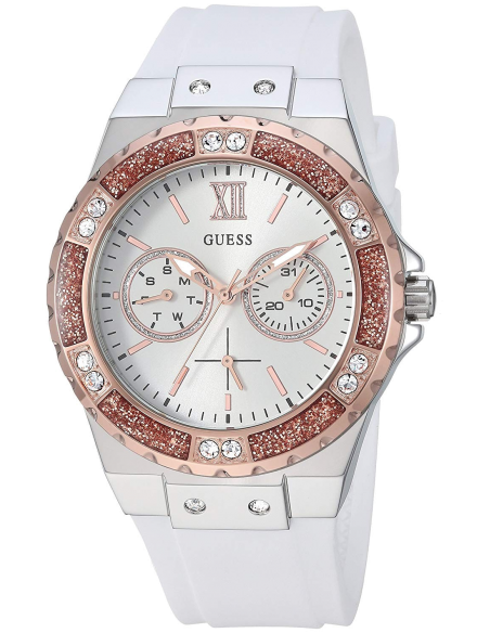 Chic Time | Montre Femme Guess Limelight bracelet en silicone blanc | Prix : 194,65 €