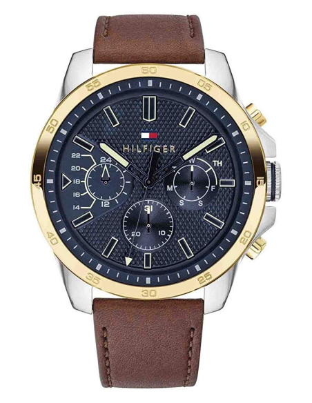 Chic Time | Montre Homme Tommy Hilfiger Decker 1791561 bracelet cuir marron | Prix : 125,30 €