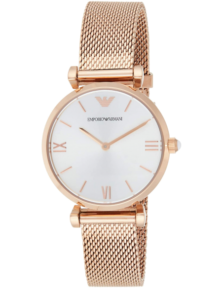 Chic Time | Montre Emporio Armani Classic AR1956 bracelet maille milanaise acier or rose | Prix : 147,60 €