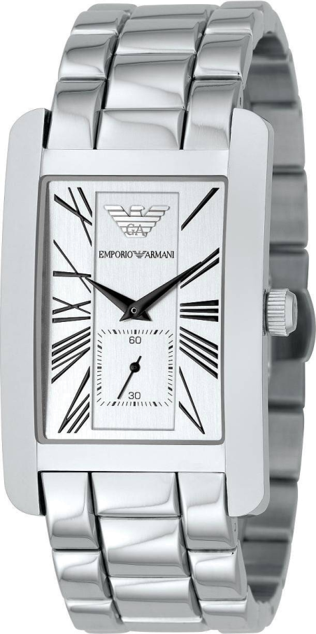 Chic Time | Montre Emporio Armani Homme Rectangulaire AR0145 Bracelet Acier | Prix : 165,00 €