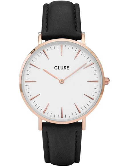 Chic Time | Montre Cluse La Bohème CL18008 Noir bracelet en cuir noir | Prix : 89,95 €