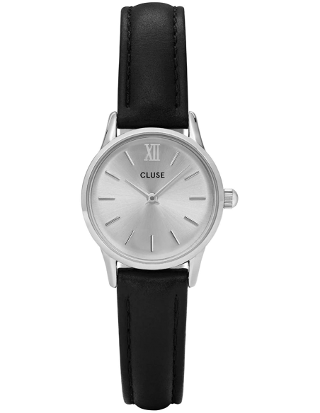 Chic Time | Montre Cluse La Vedette Silver CL50014 bracelet en cuir noir | Prix : 67,46 €