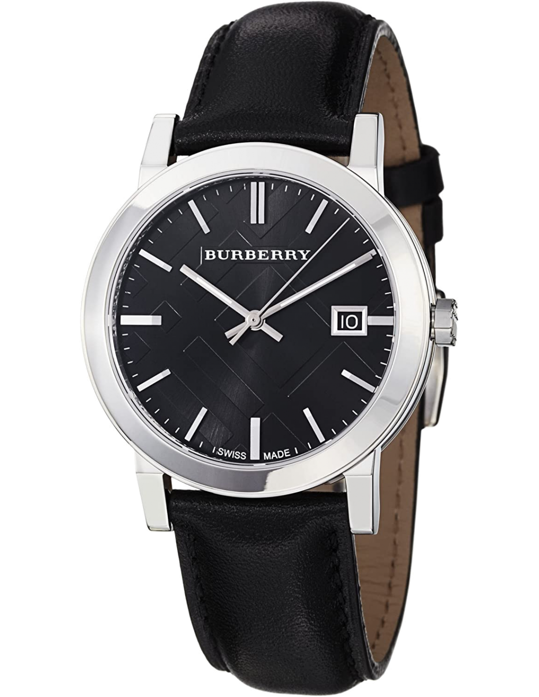 Burberry Men's BU9008 The City Check Black Leather Watch Bezali | lupon ...