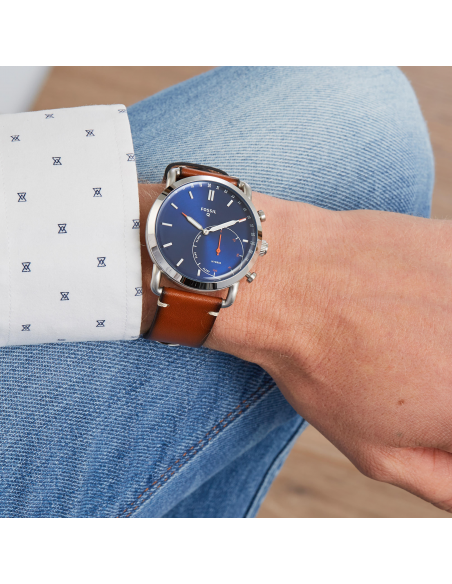 Chic Time | Montre Connectée Hybride Fossil Q Commuter FTW1151 bracelet cuir | Prix : 269,00 €