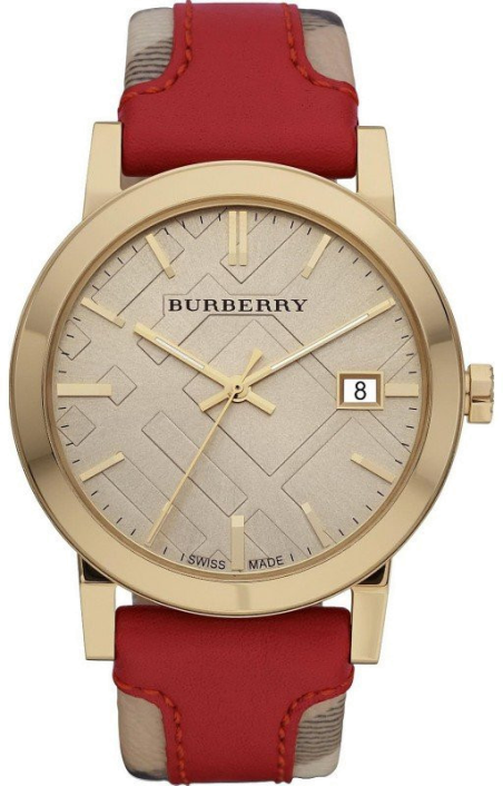 Chic Time | Burberry Heritage Nova Check watch BU9017 Red leather strap | Buy at best price