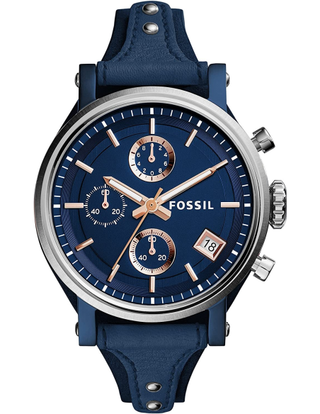 Chic Time | Montre Fossil Original Boyfriend ES4113 bracelet cuir bleu | Prix : 95,60 €