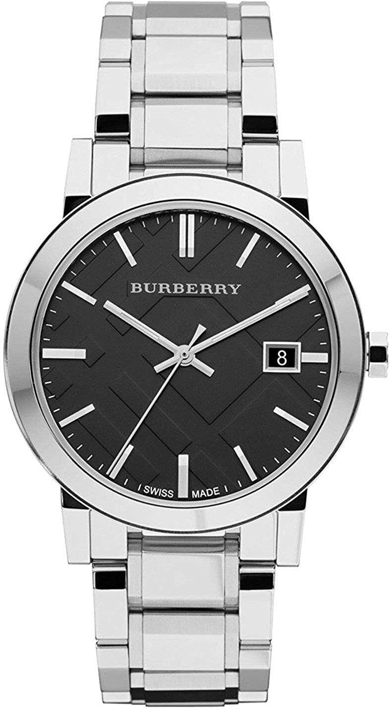 Montre Burberry BU9001 Swiss Made Bracelet acier gris cadran noir