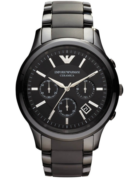 Chic Time | Montre Emporio Armani Ceramica AR1452 chronomètre noir en céramique | Prix : 164,70 €