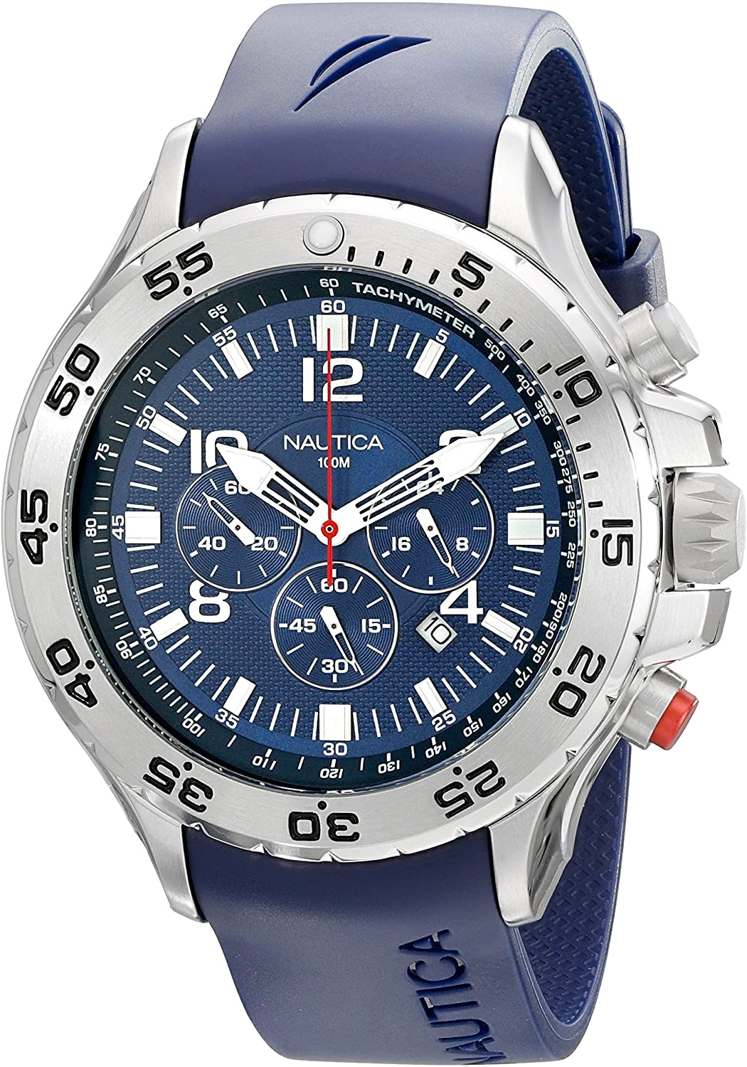 Montre Marine Nautica NST N14555G bracelet en silicone bleu