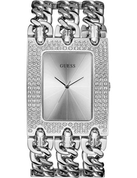 Chic Time | Montre Guess Femme Heavy Metal Rock W1275L1 Argent Cadran Strass Swarovski | Prix : 249,00 €