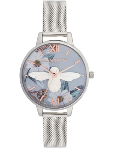 Montre Olivia Burton Bejewelled Florals Abeille 3D OB16BF18 Maille milanaise acier