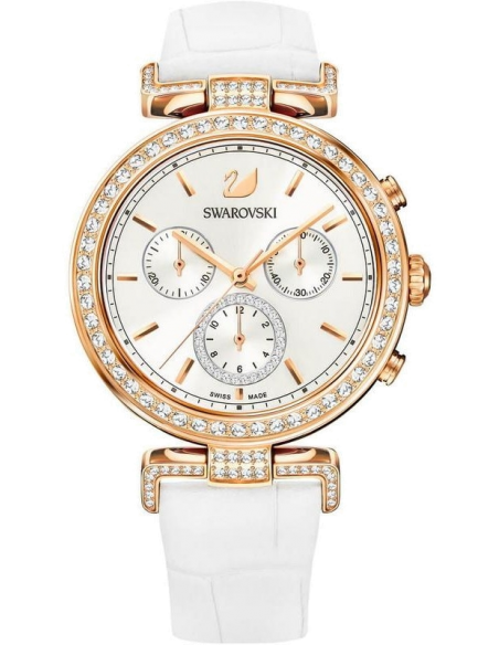 Chic Time | Montre Femme Swarovski Era Journey 5295369 Bracelet en cuir blanc | Prix : 227,40 €