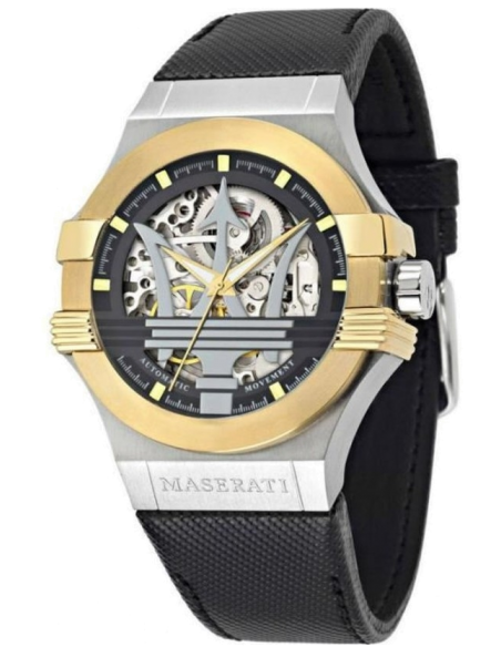 Chic Time | Montre automatique Maserati Potenza R8821108011 Squelette bracelet en cuir noir | Prix : 219,45 €