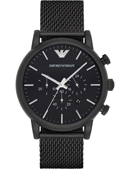 Chic Time | Montre Homme Emporio Armani Luigi AR1968 en maille milanaise noire | Prix : 221,40 €