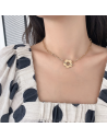 Chic Time | Gold plated steel floral necklace Victoria Bradley | Buy at best price