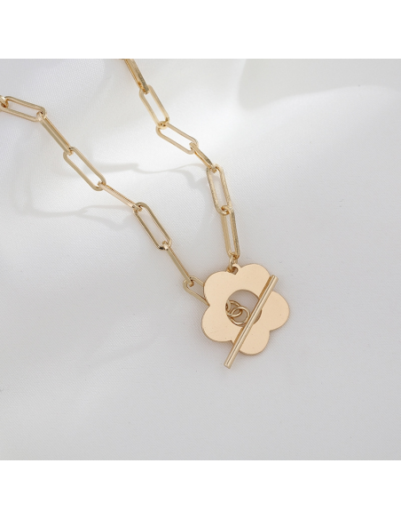 Chic Time | Gold plated steel floral necklace Victoria Bradley | Buy at best price