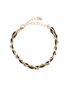 Chic Time | Bracelet simili cuir et chaine Victoria Bradley en acier plaqué doré | Prix : 36,50 € Chic Time | Bracelet simili cuir et chaine Victoria Bradley en acier plaqué doré | Prix : 36,50 €