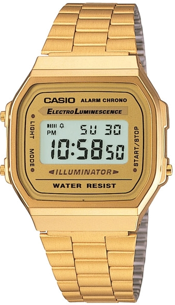 Chic Time | Montre Casio Vintage Digitale A168WG-9EF dorée bracelet acier plaqué or | Prix : 41,30 €