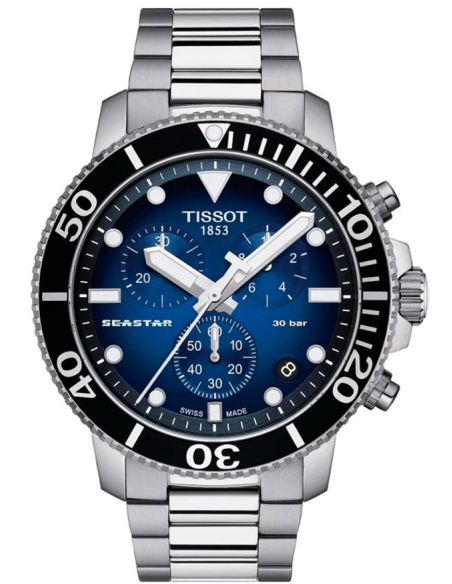 Chic Time | Tissot Seastar 1000 Chronograph T1204171104101 Stainless Steel Blue Dial Watch | Buy at best price