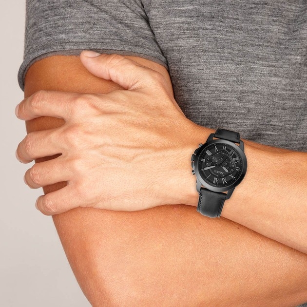 Montre neutra chronographe en online cuir noir