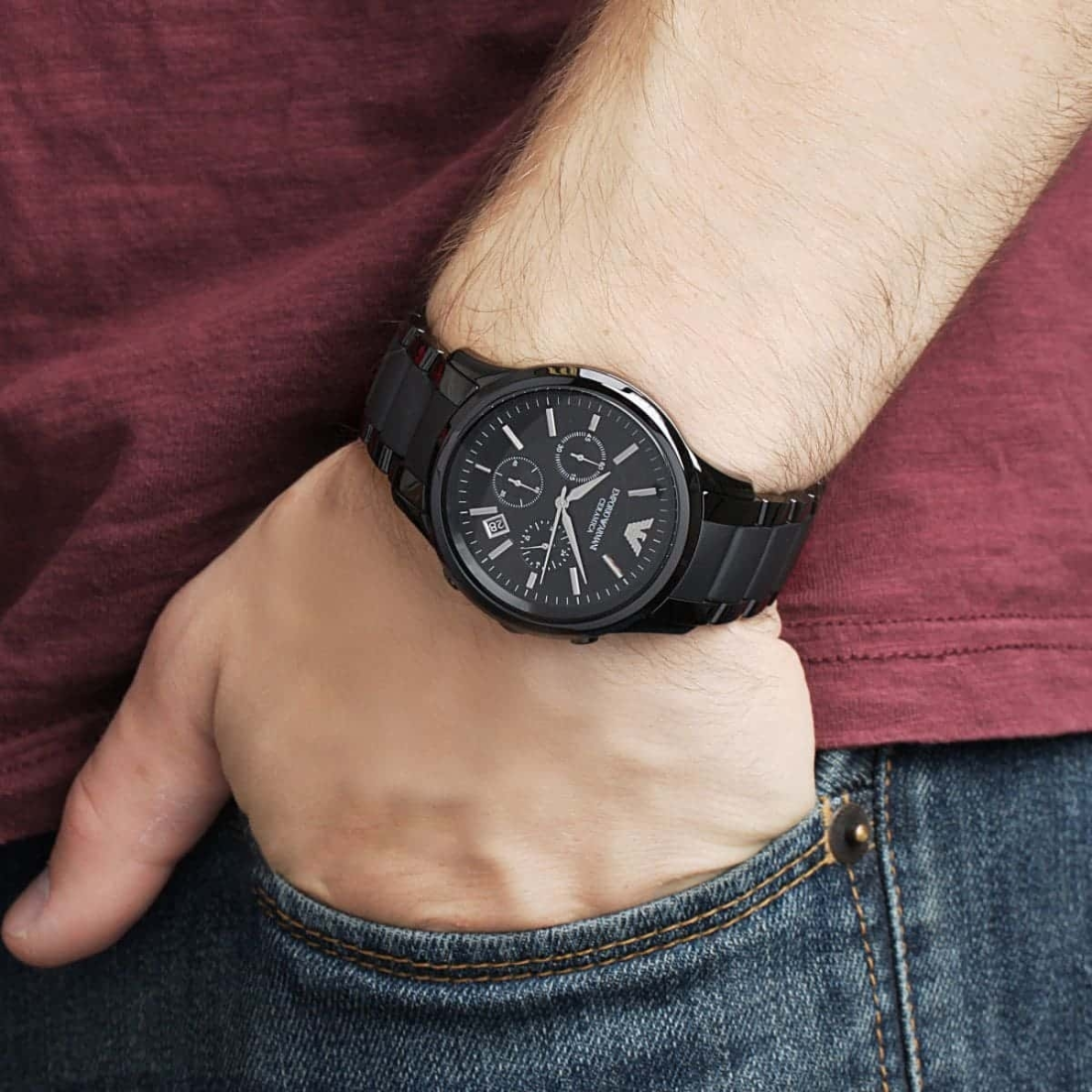 Emporio Armani Ceramica AR1452 Black men s watch at 164 70